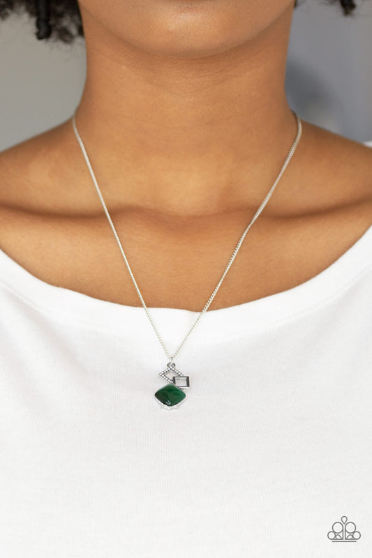 Stylishly Square - Green - Bling With Crystal